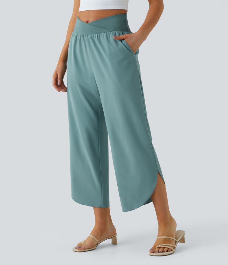 High-Waisted Trousers With Side Pockets