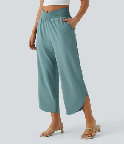High-Waisted Trousers With Side Pockets